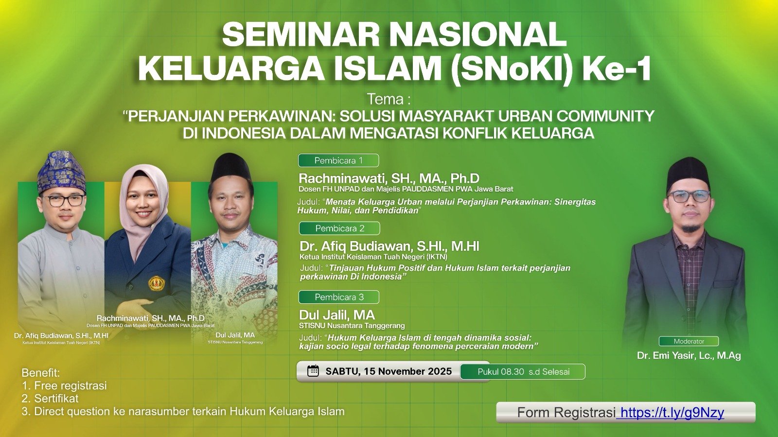 Seminar Nasional Keluarga Islam Bahas Solusi Perjanjian Perkawinan untuk Masyarakat Urban